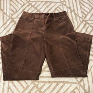 Margaret Godfrey Petite Wide Leg Brown Suede Pants